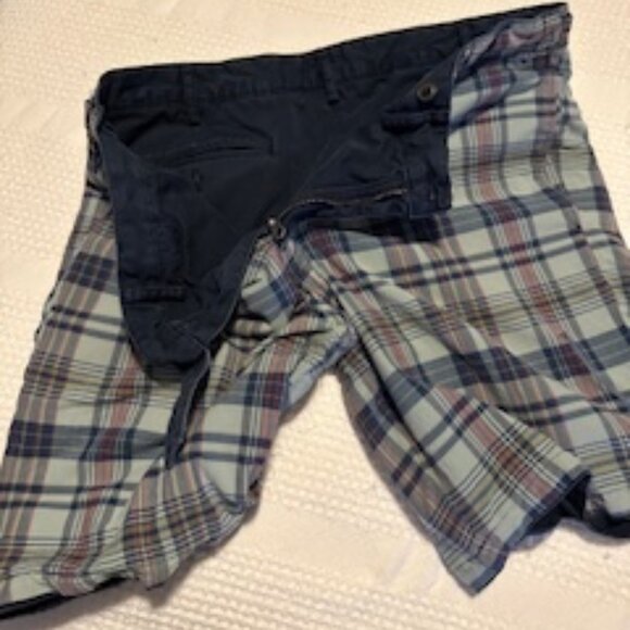 POLO Ralph Lauren Reversible Shorts (2-in-1) Solid Navy Blue and Checkered Blue - Picture 11 of 11